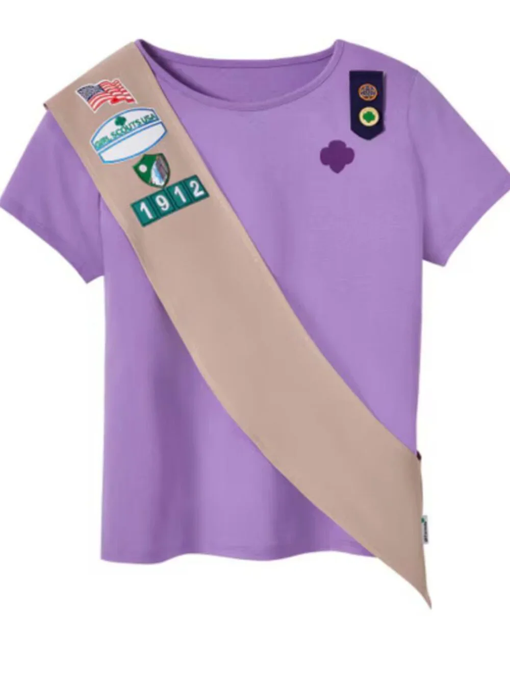 NWT Girls Scouts Bundle with Sash & Drawstring Bag